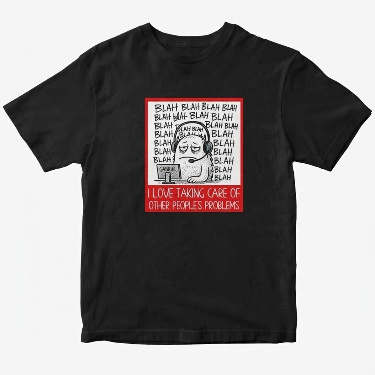 Personalisiertes Baumwoll-T-Shirt mit Aufdruck – Call Center