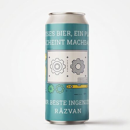 Bier in einer Dose mit individueller Beschriftung – Ingenieur