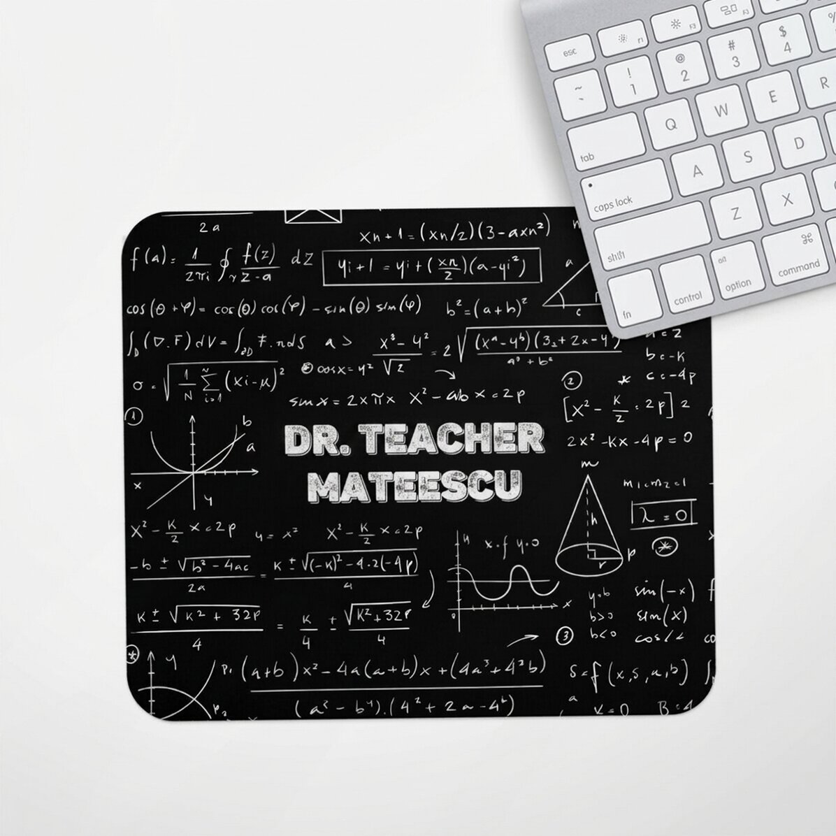 Individuell gestaltetes Mauspad mit Namen – Mathematiklehrer