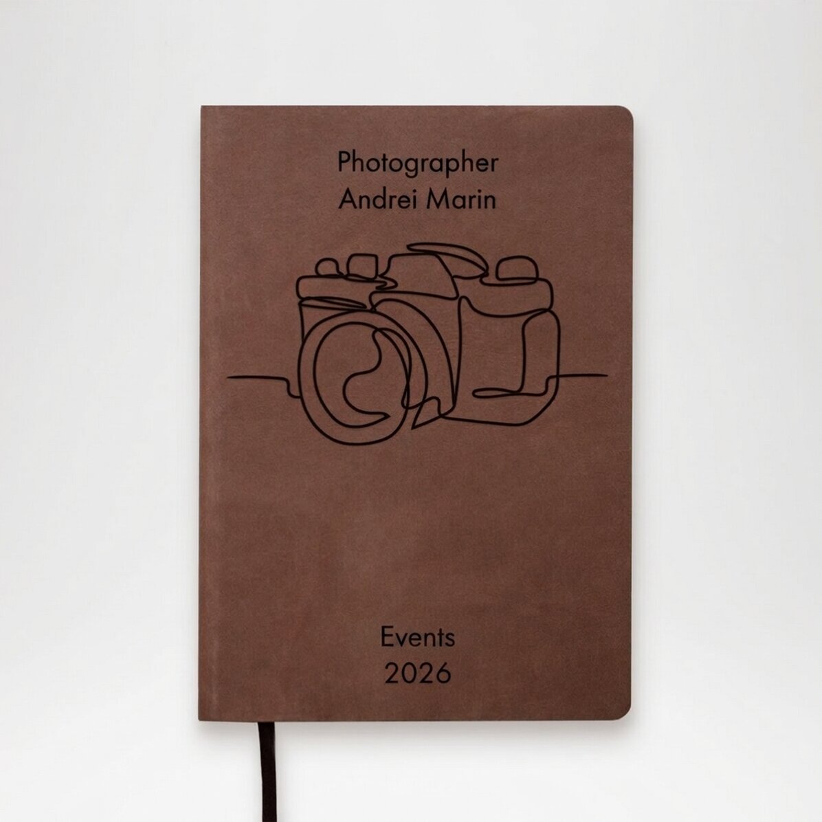 Personalisierter Leder-Terminkalender mit Text für Fotografen