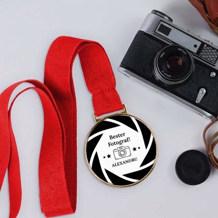 Personalisierte Medaille mit Botschaft – Fotograf