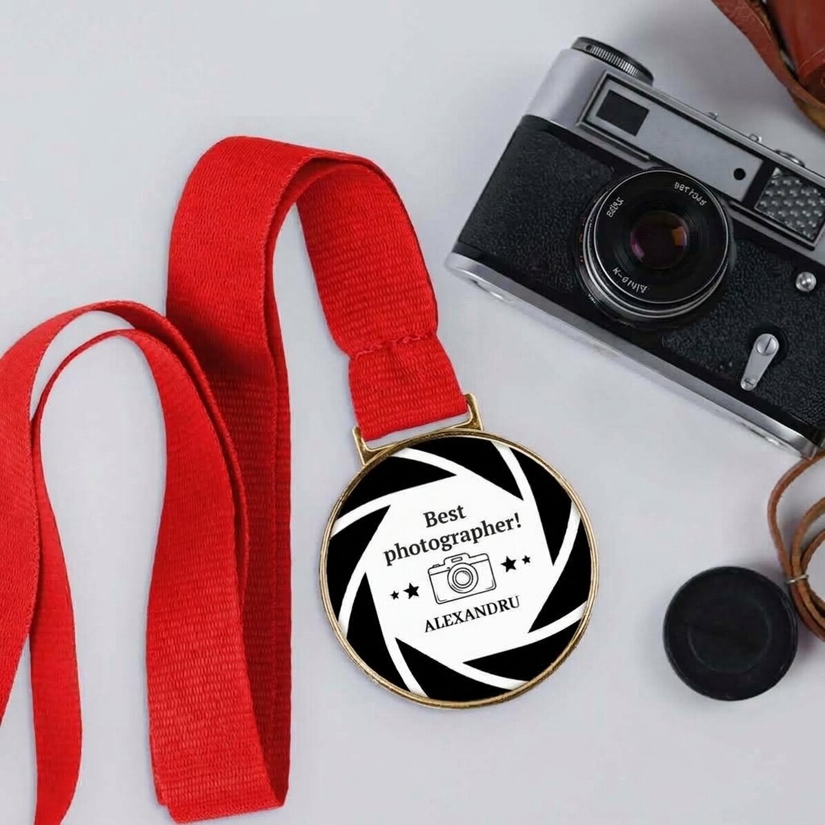 Personalisierte Medaille mit Botschaft – Fotograf