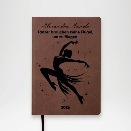 Personalisierter Leder-Terminkalender mit Text – Dancer