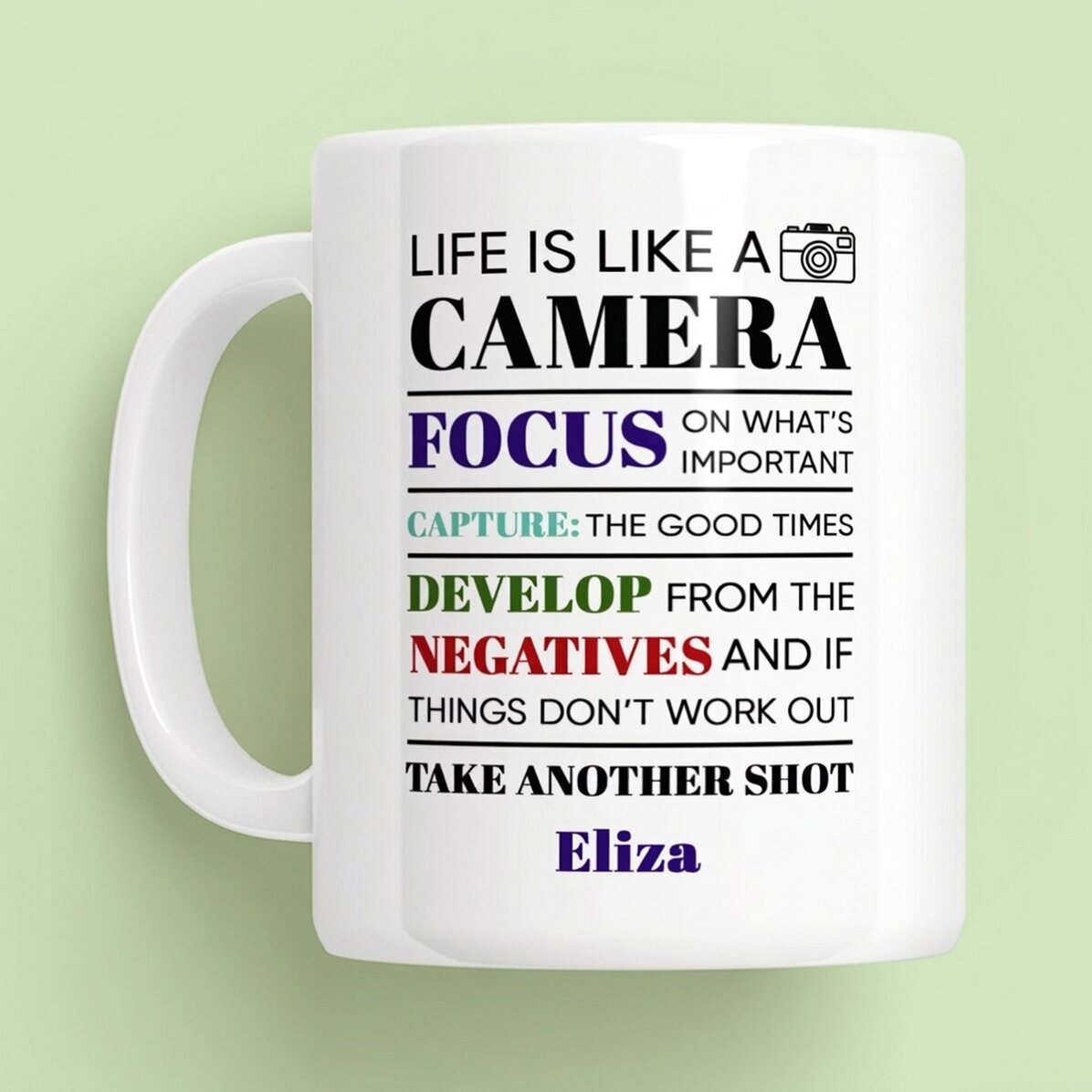 Personalisierte Tasse mit Botschaft – Fotograf