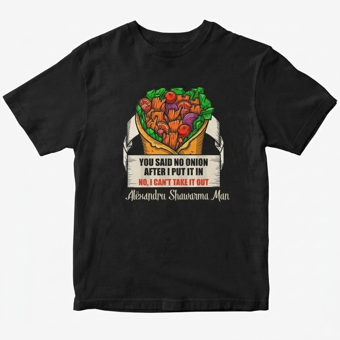 Personalisiertes Baumwoll-T-Shirt mit Aufdruck – Shaormar