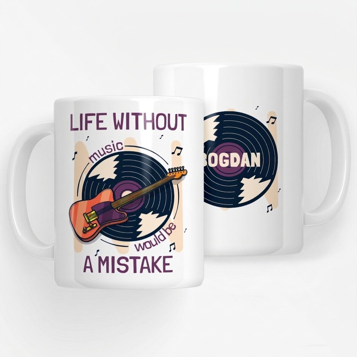 Personalisierter Becher mit Text – Musik