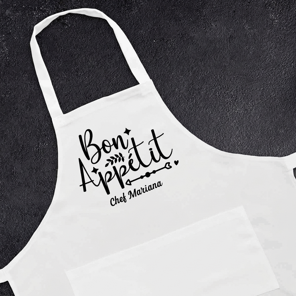 Personalised apron with message - Bon Apetit