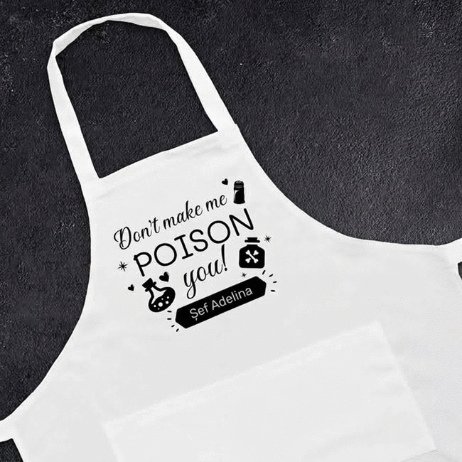 Individuell gestaltete Schürze mit Botschaft – Poison