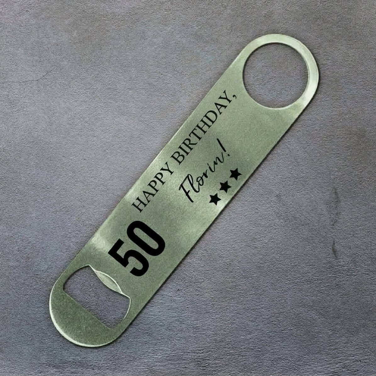 Personalisierter Bieröffner mit Aufschrift – Alles Gute zum Geburtstag!