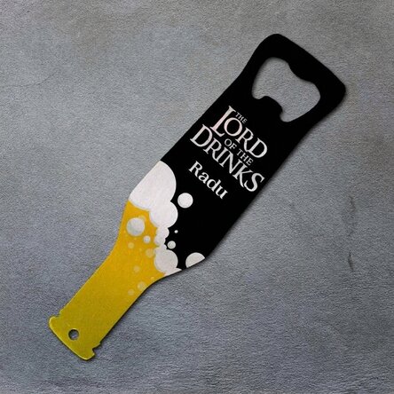 Personalisierter Bieröffner mit Botschaft – The Lord of the Drinks