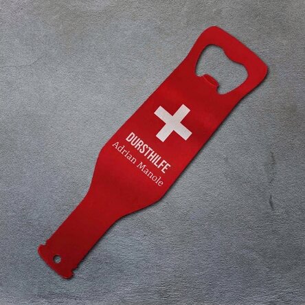 Personalisierter Bieröffner mit Botschaft – Thirst Aid