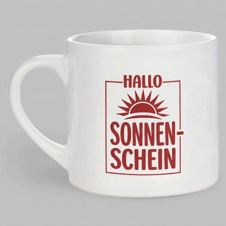Personalisierte Espressotasse mit Schriftzug – Sunshine