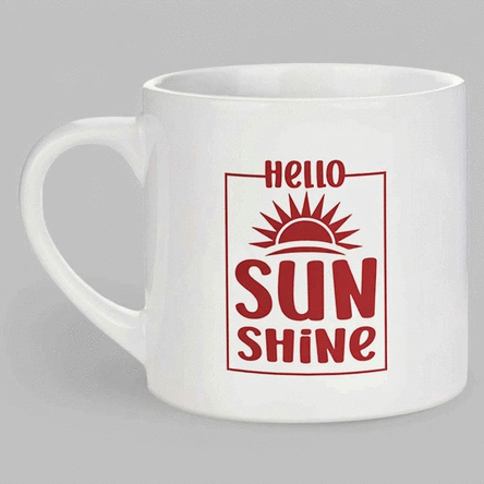 Personalisierte Espressotasse mit Schriftzug – Sunshine
