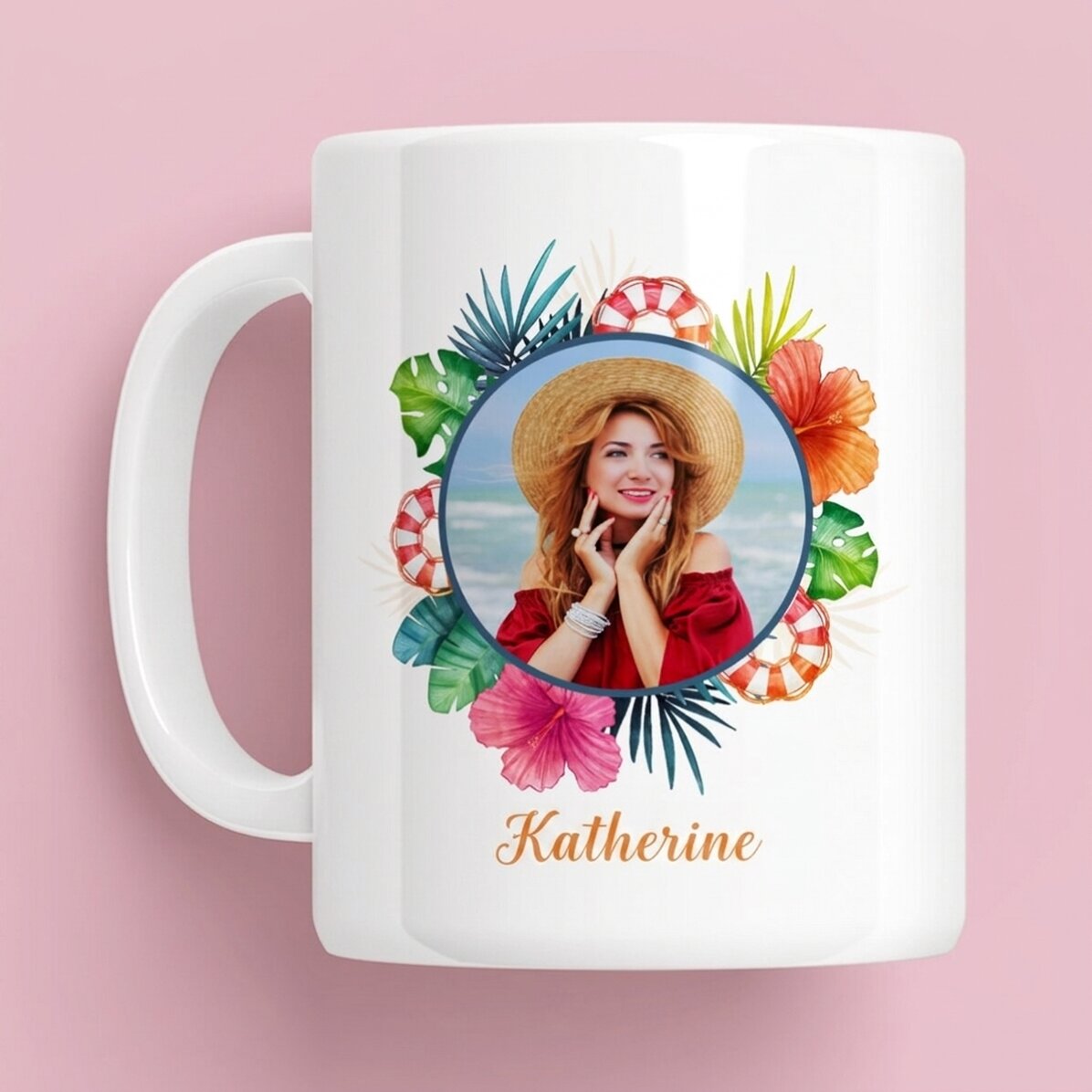 Personalisierte Tasse mit Foto und Text – Summer