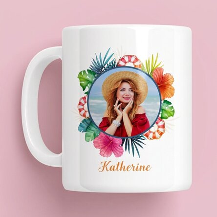 Personalised mug with photo and text - Summer