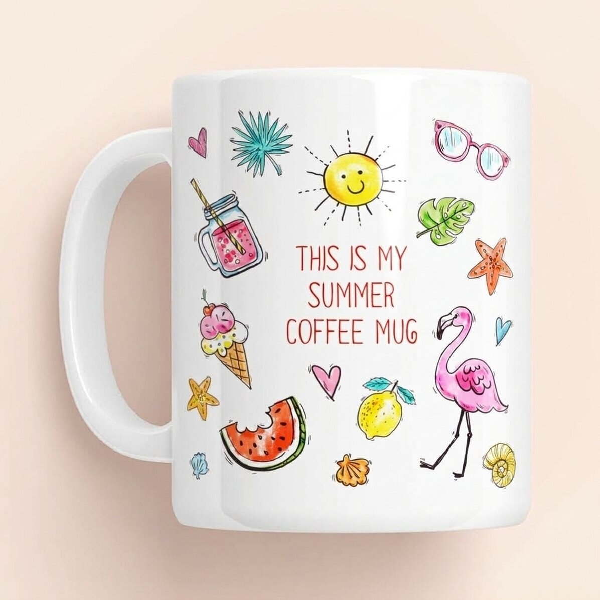 Personalisierter Becher mit Text – Summer Mug