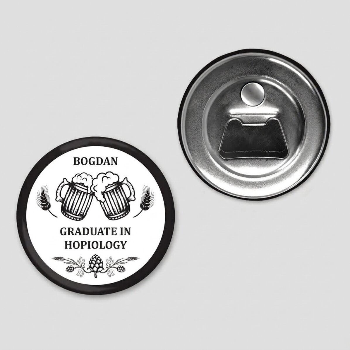 Personalisierter Flaschenöffner mit Magnet und Botschaft – Bier