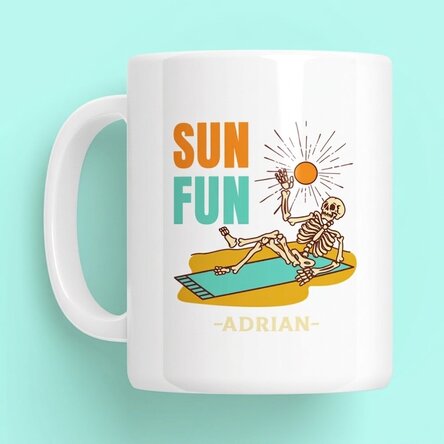 Personalisierte Tasse mit Text – Sun Fun