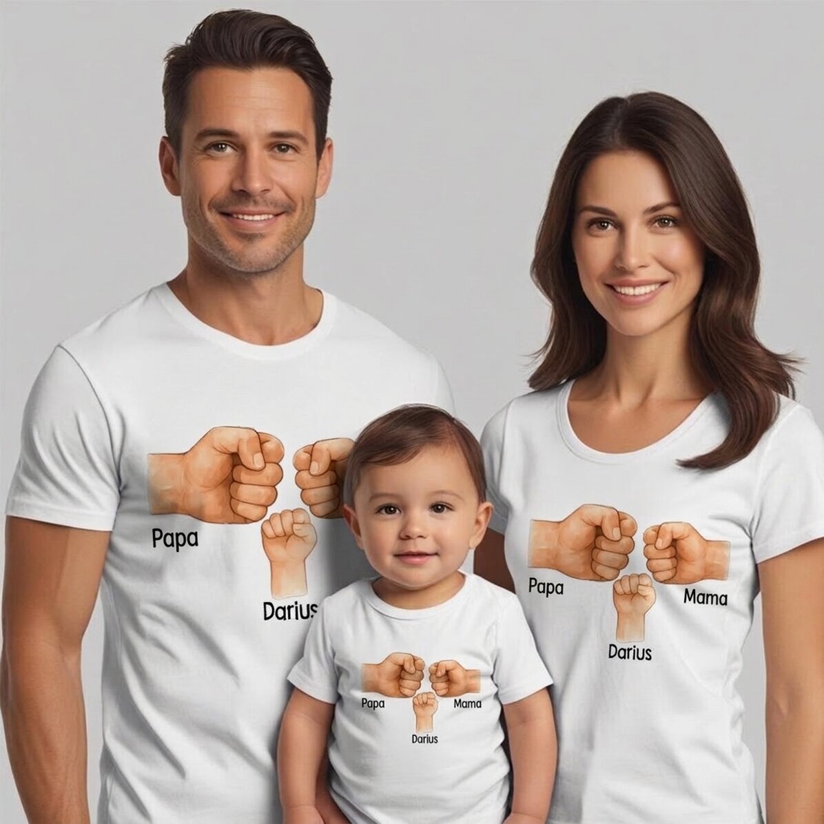 Personalisiertes Baumwoll-T-Shirt für Kinder/Erwachsene – Familie