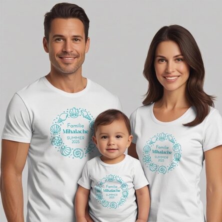 Personalisiertes Baumwoll-T-Shirt für Kinder/Erwachsene – Urlaub am Meer