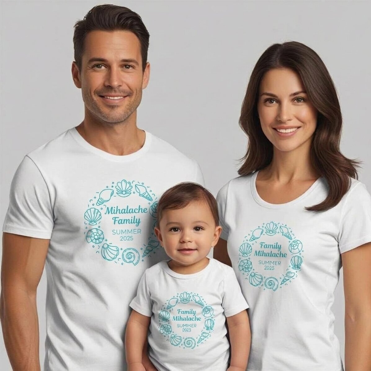 Personalisiertes Baumwoll-T-Shirt für Kinder/Erwachsene – Urlaub am Meer