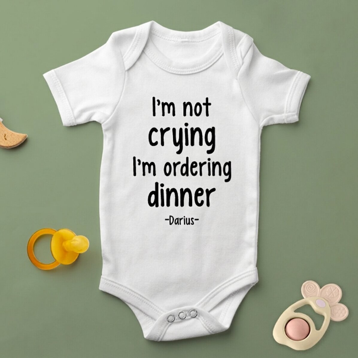 Personalisierter Baby-Body mit Aufdruck – Dinner