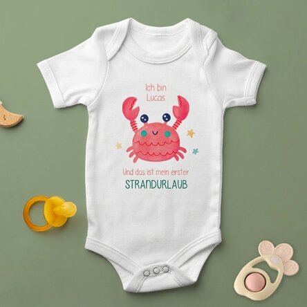Personalisierter Baby-Body mit Aufdruck – „Mein erster Urlaub“