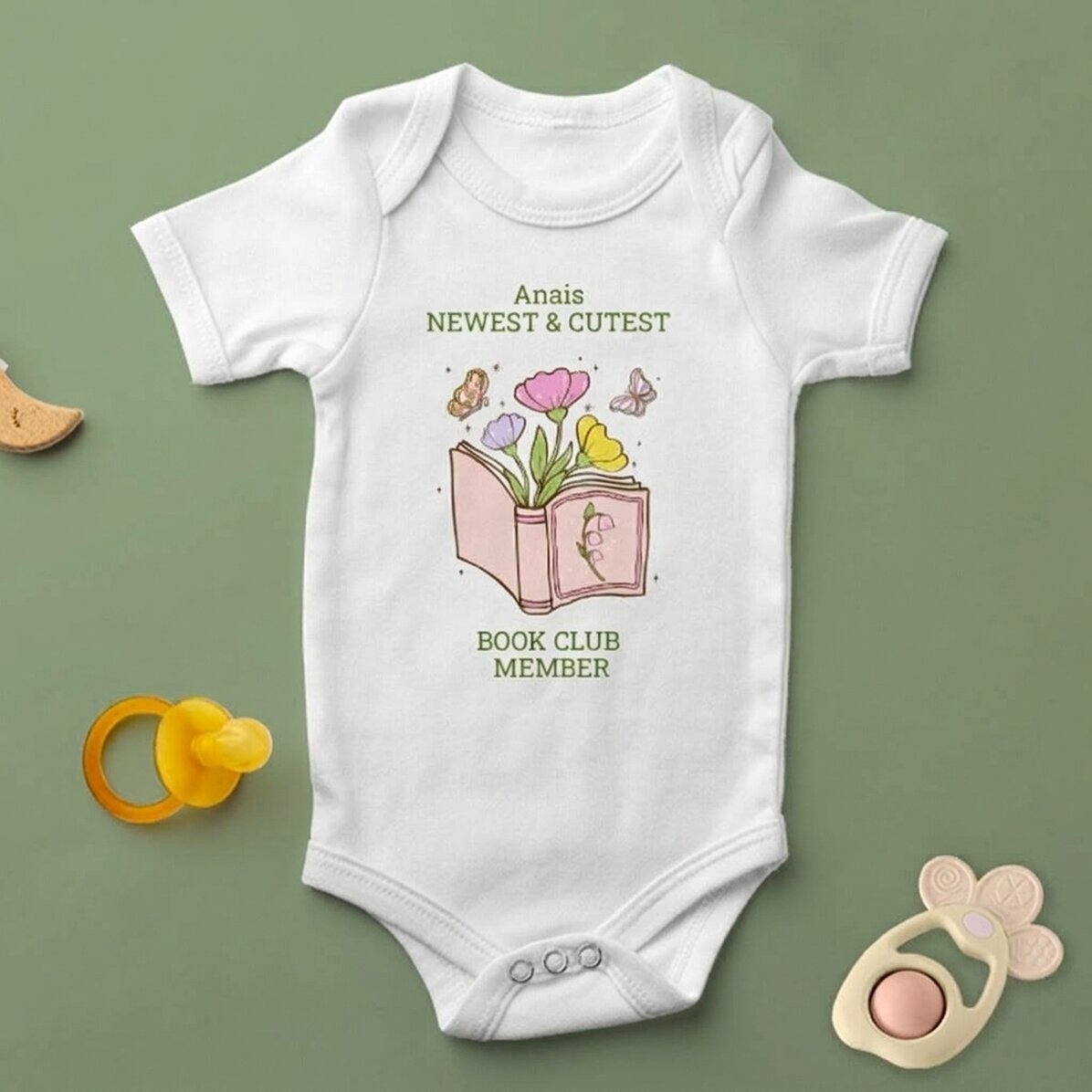Personalisierter Baby-Body mit Text – Bücher