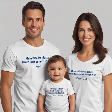 Personalisiertes Baumwoll-T-Shirt für Kinder/Erwachsene – Mot-Schnitt