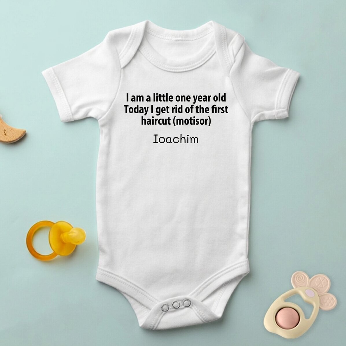 Personalisierter Baby-Body mit Text – Schnittmuster „Mot“