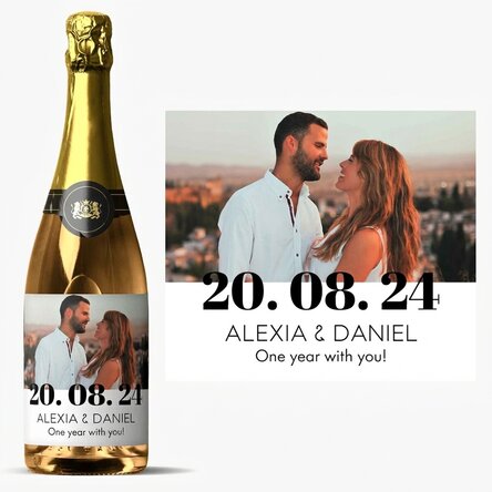 Personalisierter Sekt mit Foto und Text – Geburtstag