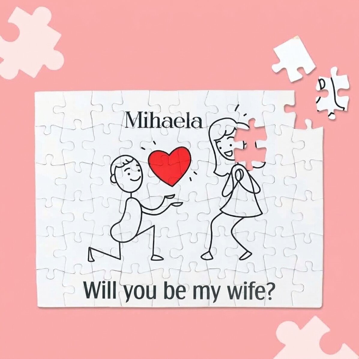 Personalisiertes Puzzle mit Text – Marry Me