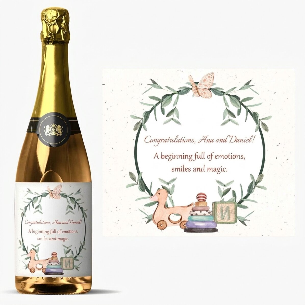 Personalisierter Sekt mit Aufdruck – Baby