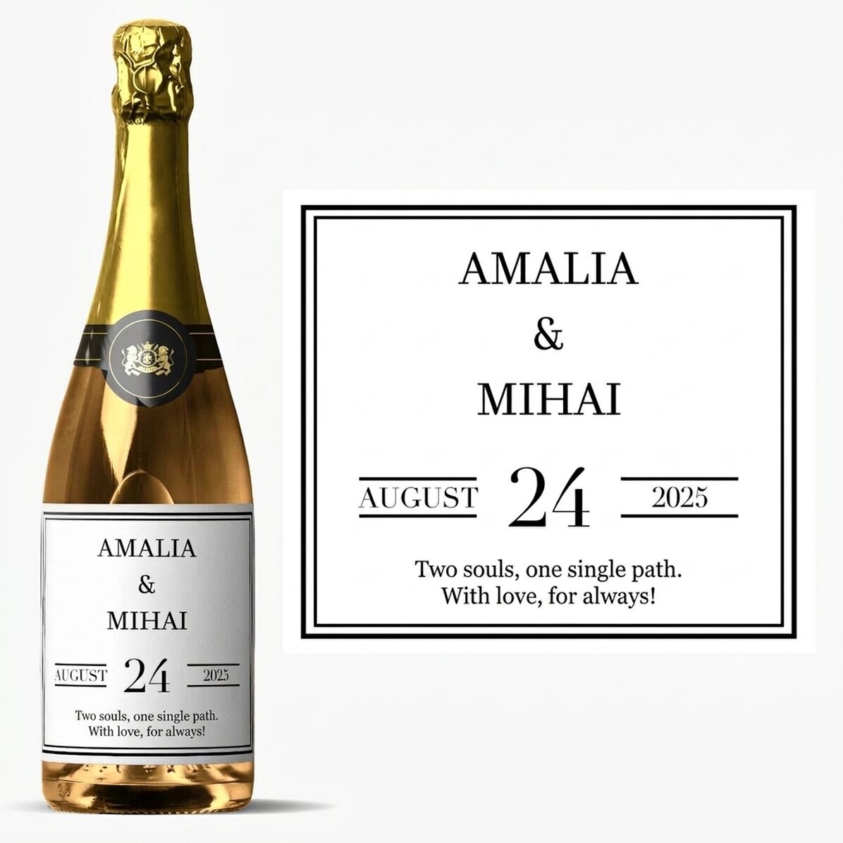 Personalisierter Sekt mit Text – Hochzeit