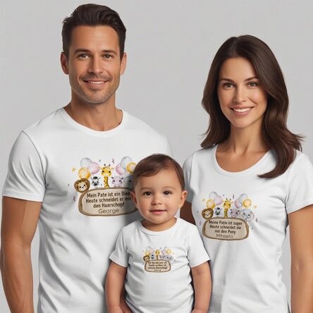 Baumwoll-T-Shirt für Kinder/Erwachsene mit individueller Aufschrift – Rundhalsausschnitt
