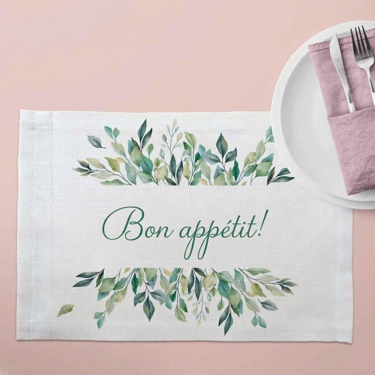 Personalisierter Tellerhalter mit Aufschrift – Guten Appetit!