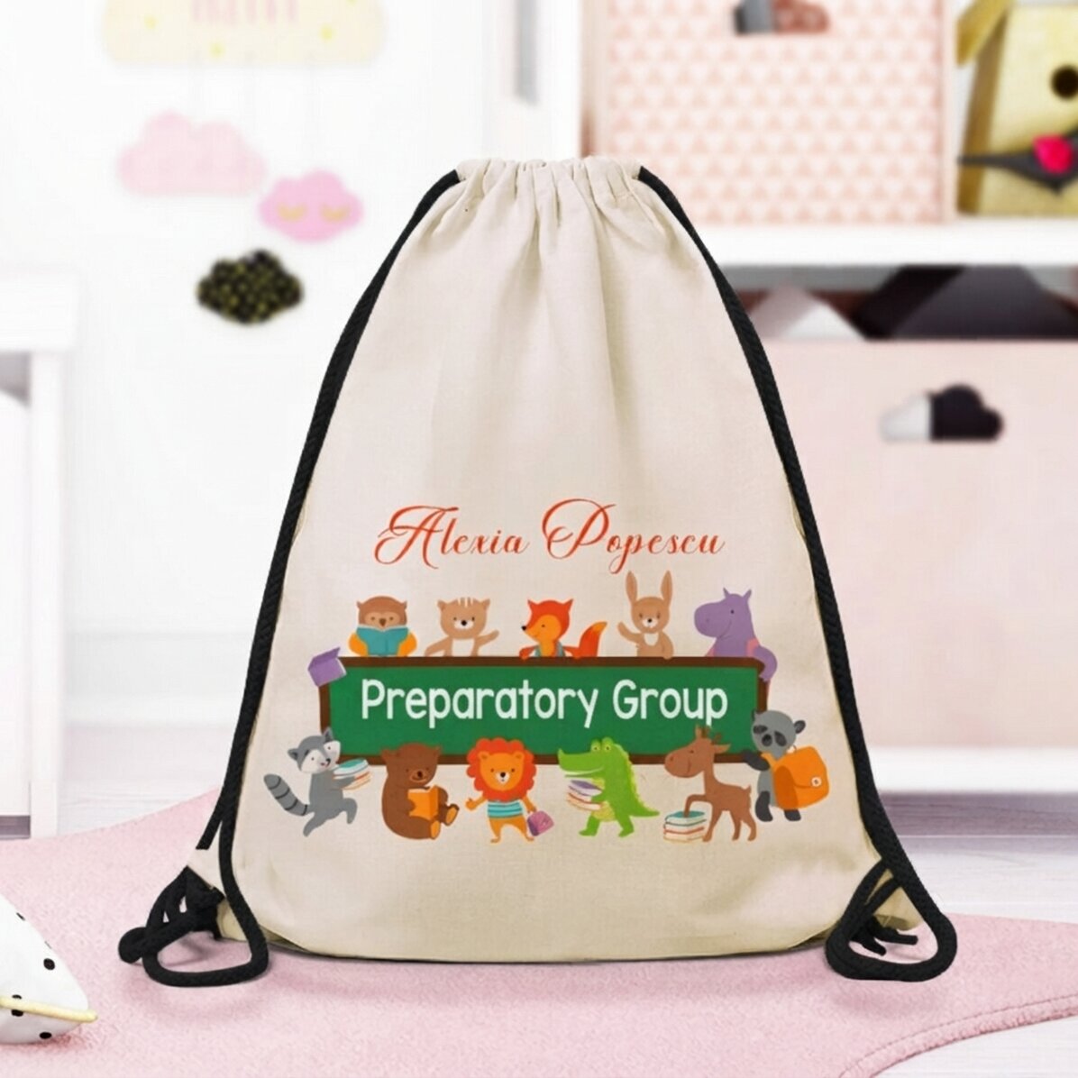 Personalisierter Rucksack mit Namen und Text – Tiermotive