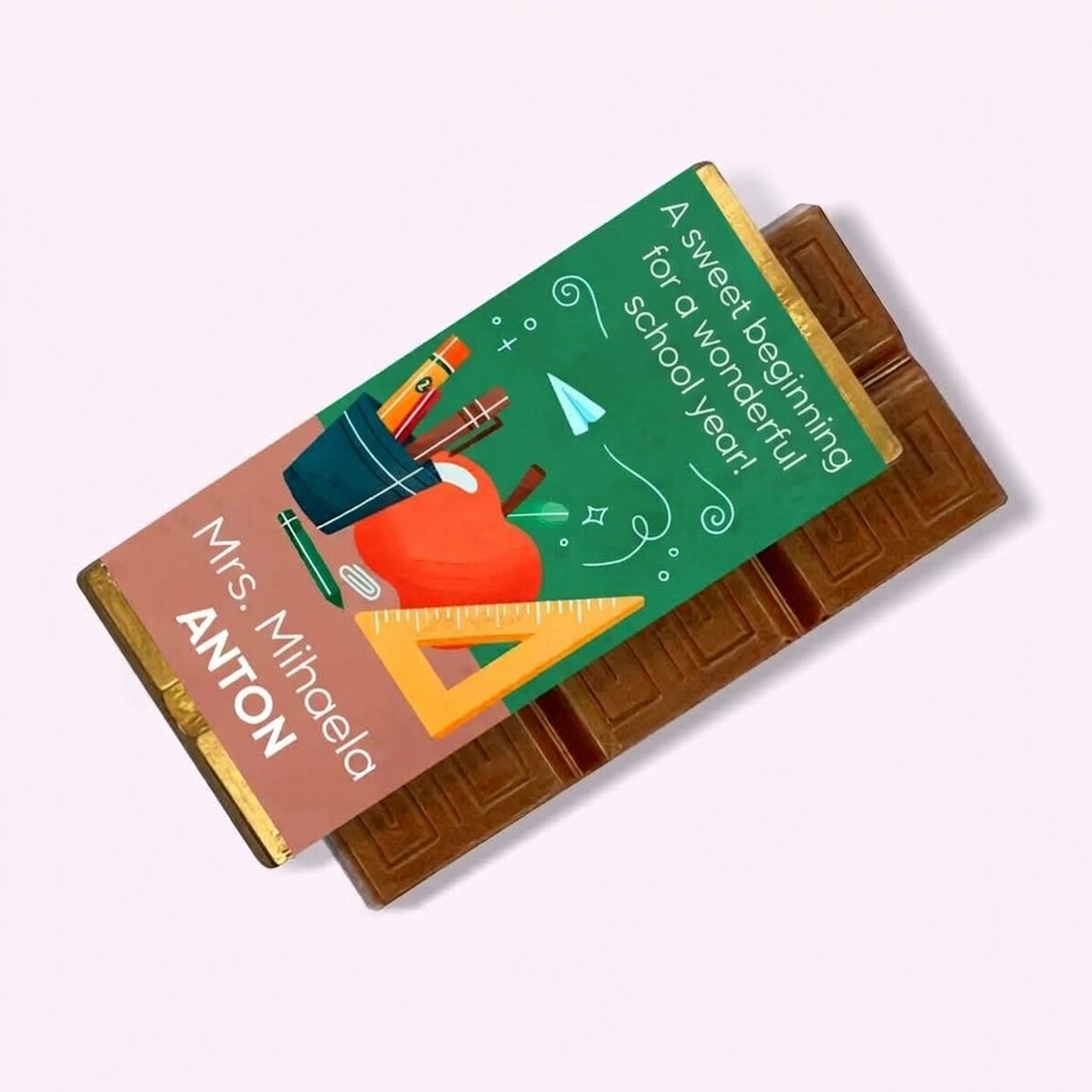 Personalisierte Mini-Schokoladentafel mit Botschaft – Lehrerin