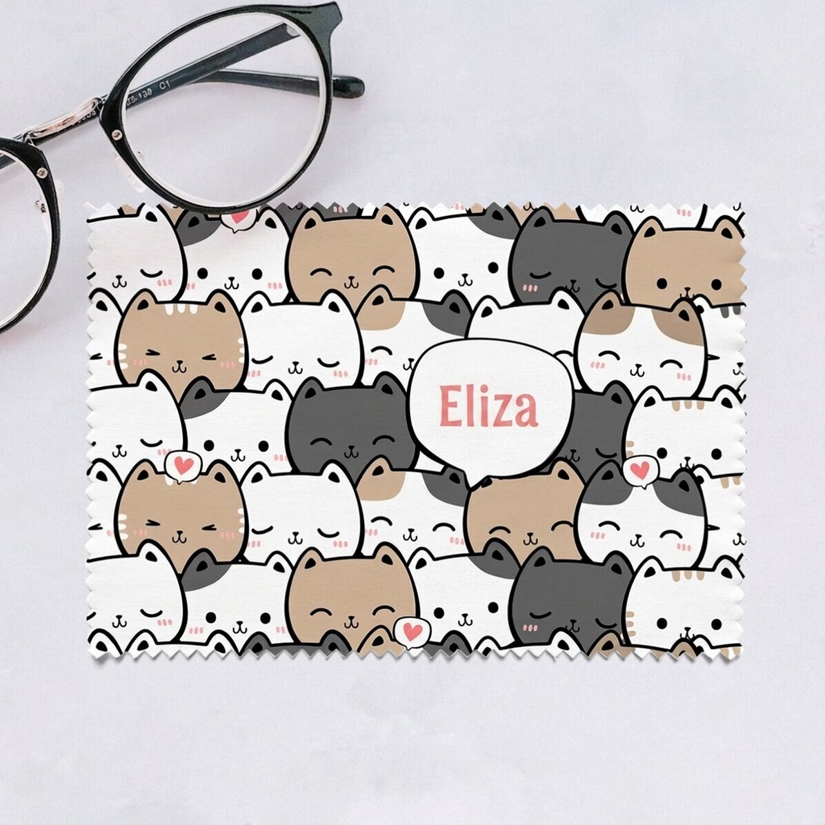 Individuell gestaltetes Reinigungstuch für Bildschirme/Brillen – Cute Cats