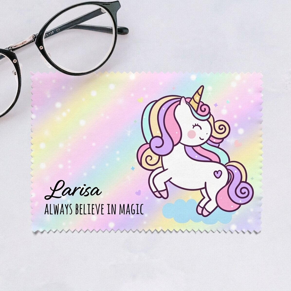 Individuell gestaltetes Reinigungstuch für Bildschirme/Brillen – Unicorn
