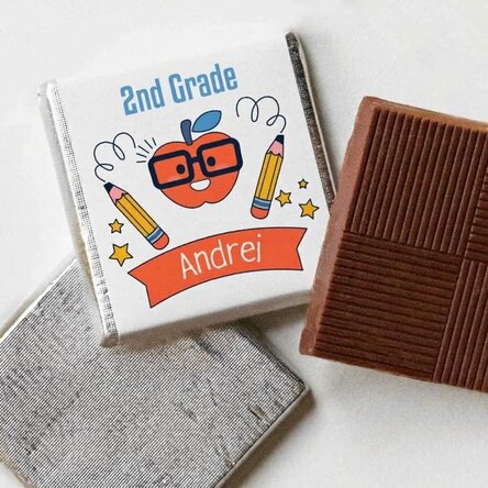 Mini chocolate personalised with text - School