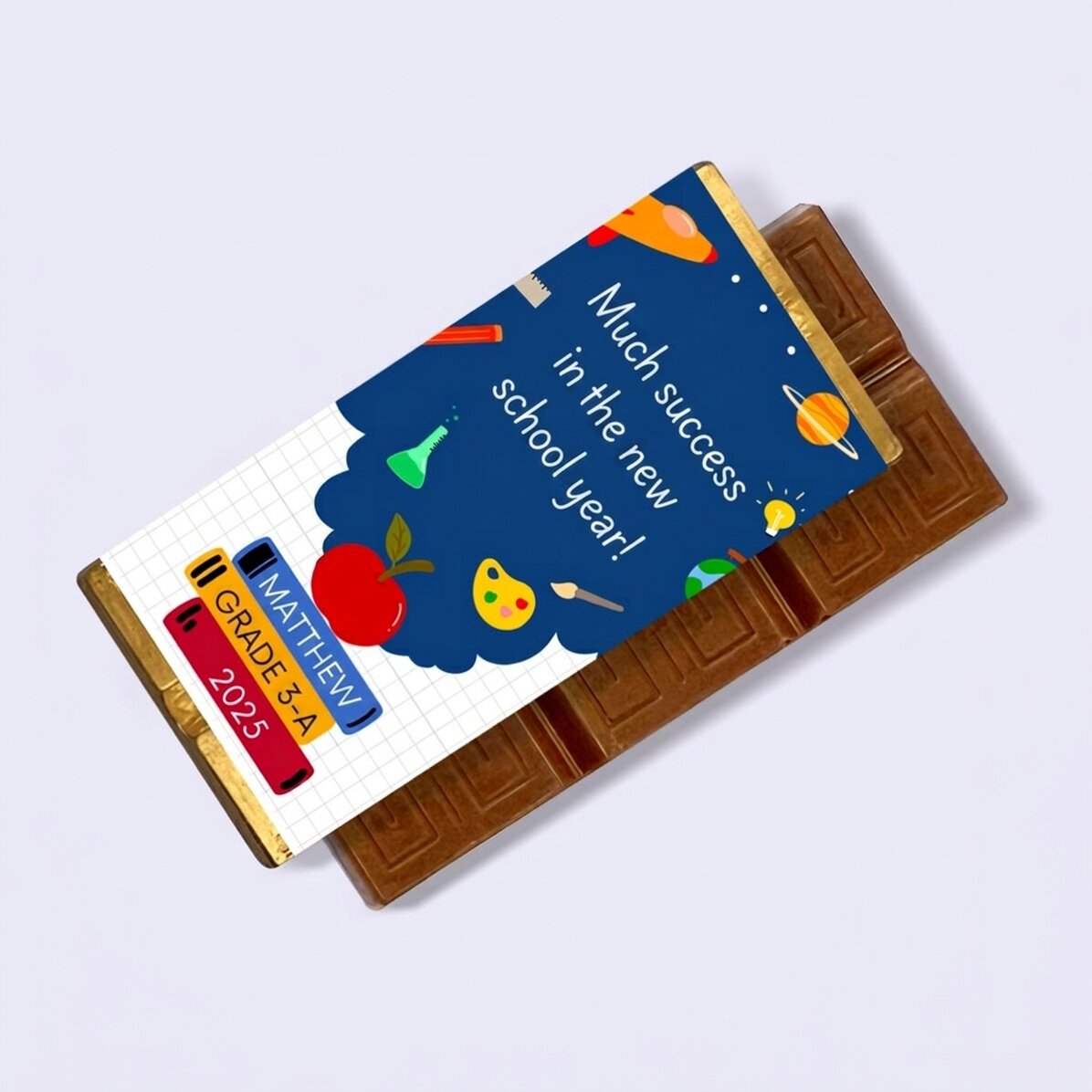 Personalisierte Mini-Schokoladentafel mit einer Botschaft – Viel Erfolg!