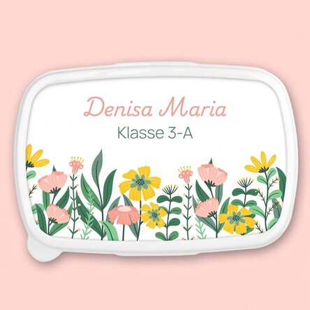 Lunchbox, personalisierte Auflaufform mit Text – Blumen