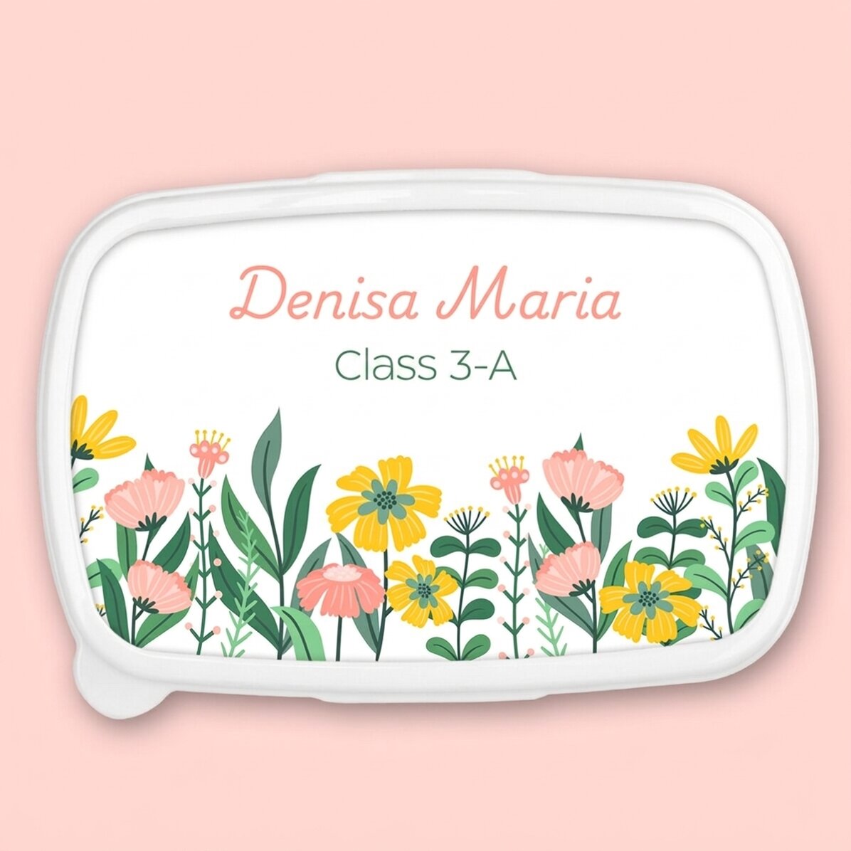 Lunchbox, personalisierte Auflaufform mit Text – Blumen