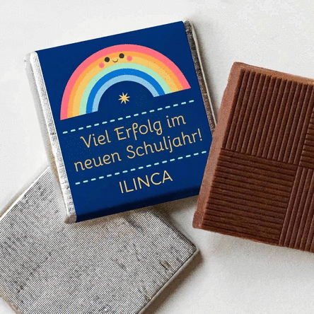Personalisierte Mini-Schokolade mit Text – Viel Erfolg!