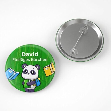 Personalisiertes Button mit Namen und Text – Cute Panda