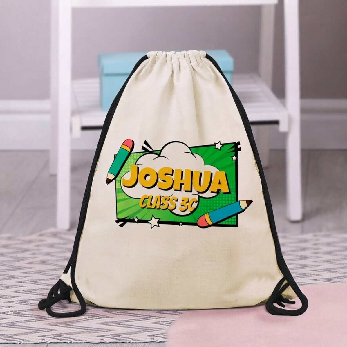 Personalisierter Rucksack mit Aufdruck – Comic-Stil