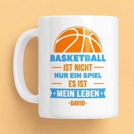Personalisierte Tasse mit Text – Basketball