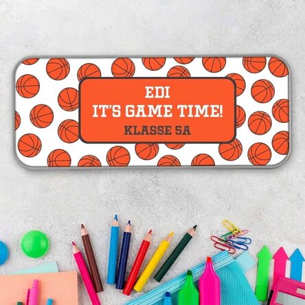 Personalisiertes Federmäppchen mit Aufdruck – Basketball