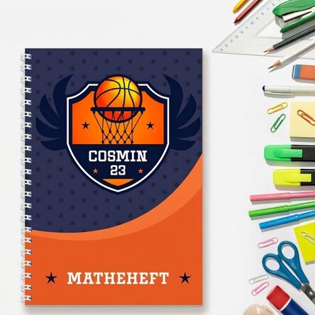 Personalisiertes Notizbuch mit Text – Basketball